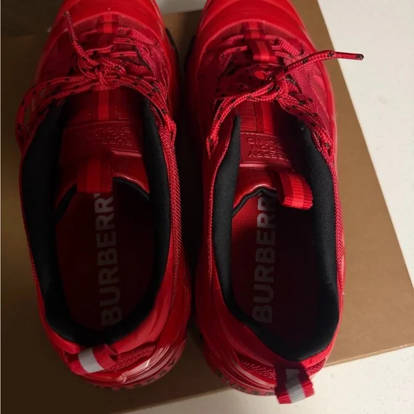 Burberry Men’s Red Low-Top Athletic Sneakers - Picture 5 of 7